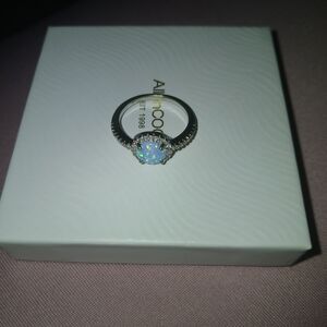 925 Sterling Silver Ring with Iridescent Opal Moonstone